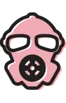 Gas mask icon – hazardous material removal and safety cleanup