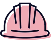 Safety helmet icon – safe removal of construction and demolition materials