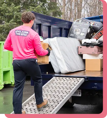 Loading furniture photo – unloading furniture and appliances for recycling or disposal