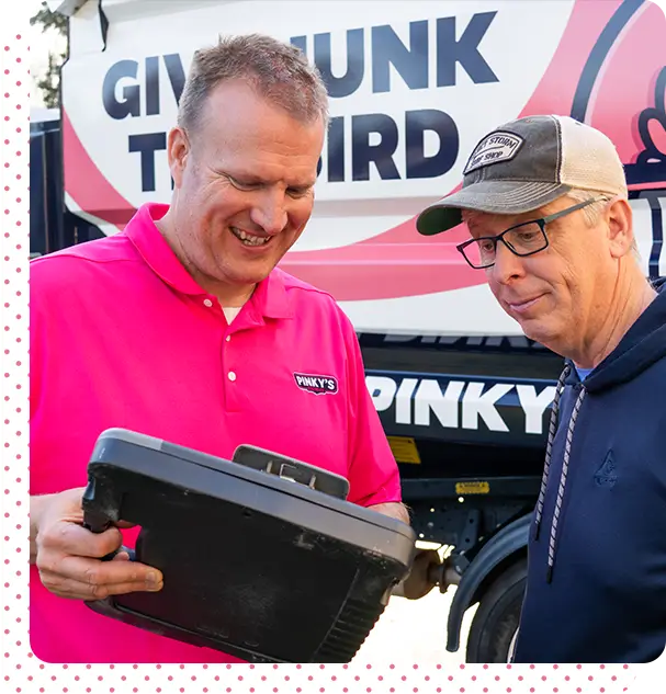 Team photo – Pinky’s Junk Removal crew on a junk pickup job