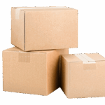 Stacked cardboard boxes – moving debris and packing material removal