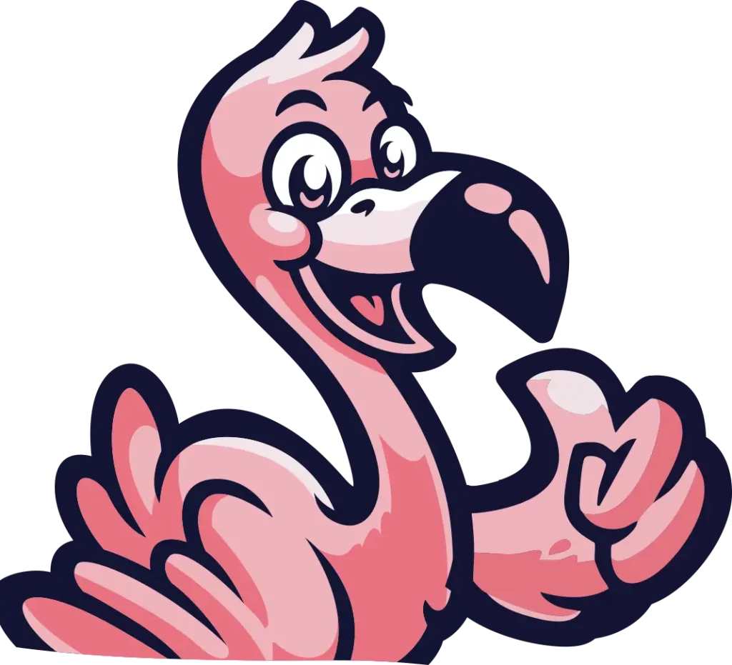 Pinky’s flamingo logo – professional junk removal and cleanup brand